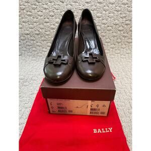 Bally Chocolate Brown Calf Leather Pumps Women's 9M Birma Box Dust Bag Emblem